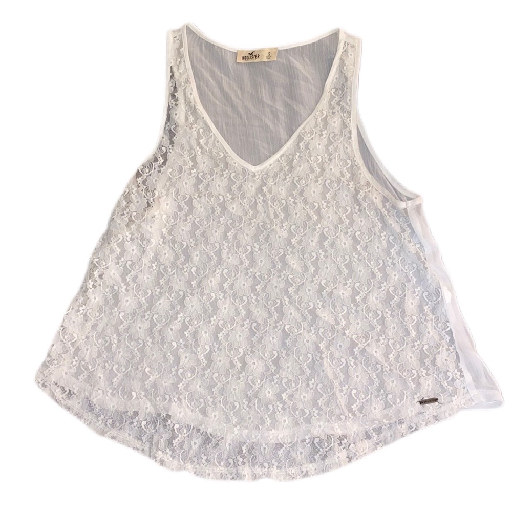 White see through lace Hollister size small tank top. True to size.